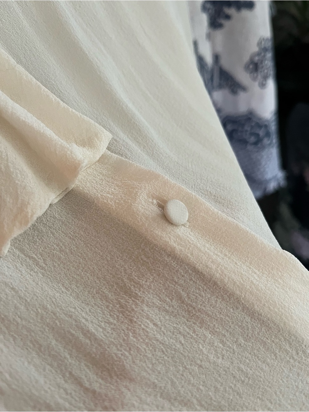 Saint Laurent Ivory Tie-Neck Sheer Blouse - Picture 4 of 14